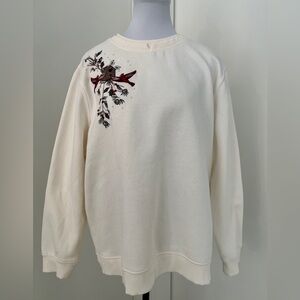 TRADITION Holiday Sweatshirt Cardinal Birdhouse Sparkle Cozy Casual Cabincore